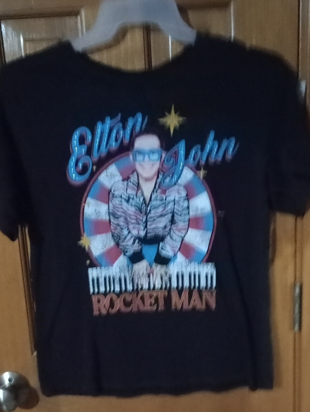 Elton John Rocket Man Graphic Tee - Black